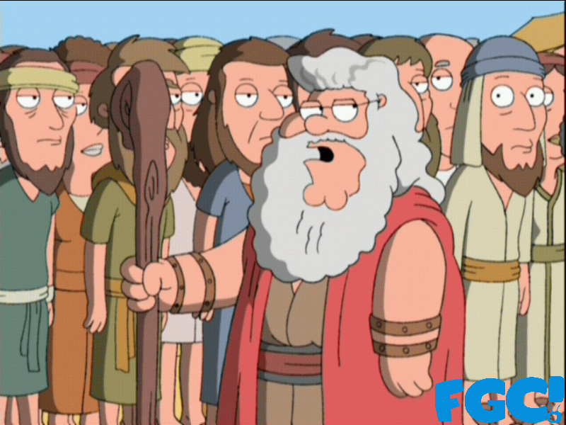Peter Griffin as Moses on Family Guy